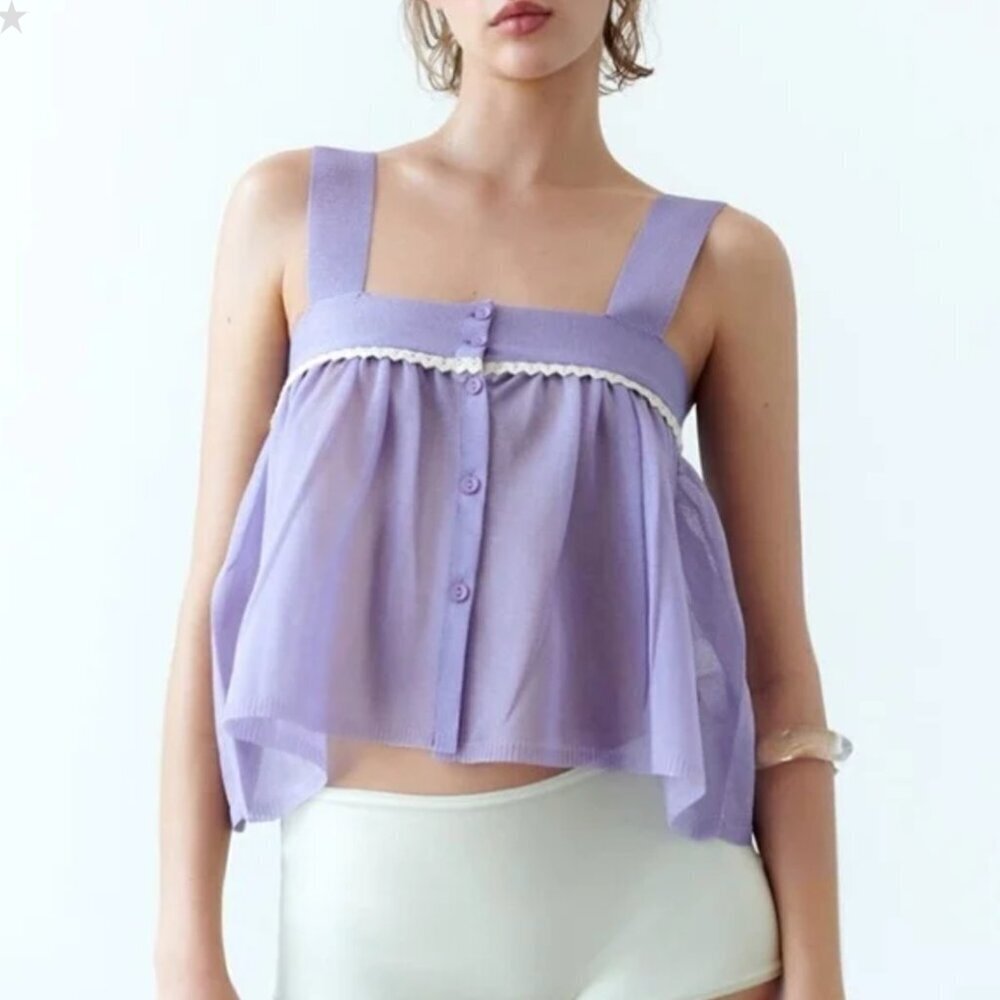 ZARA Sleeveless Knitted Crop Top Size S NEW WITH TAG! - Picture 5 of 6